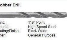 5/64" (.0781) Jobber Drill Bit High Speed Steel T1B