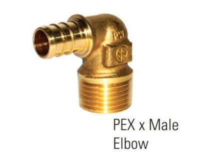 3/4" PEX x 3/4" MIP Brass Elbow LF