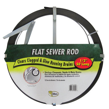 1/2" x 50ft Flat Steel Sewer Rod