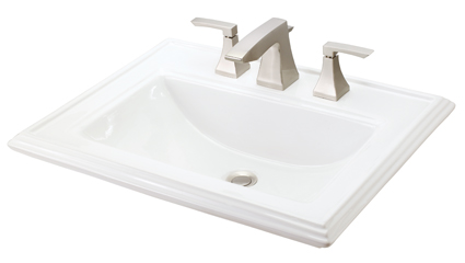 24 X 19 Gerber Logan Square Self Rimming Lav 8 Centers White Vitreous China Faucet Sold Separately