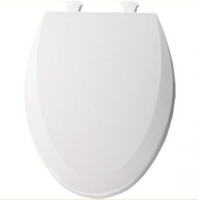 Bemis Elongated Wood Toilet Seat Beveled Edge Cover White