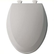 Bemis Elongated Wood Toilet Seat Beveled Edge Cover 1500EC Silver (Grey) 162