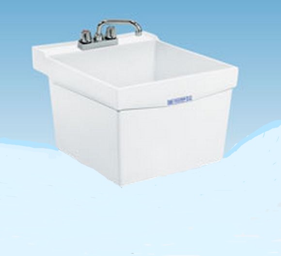 Mustee 18w 18 Gallon Utilitub Laundry Utility Tub White Faucet Sold Separately Wall Mount