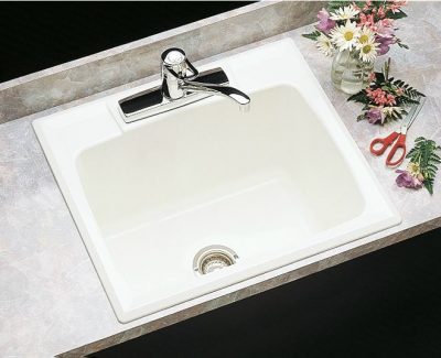 Mustee 10CBT Drop In Utility Sink 17 Gallon Biscuit
