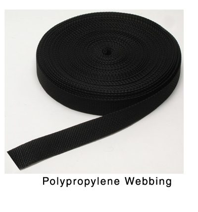 1" Polyweb Strap Black sold by the foot
