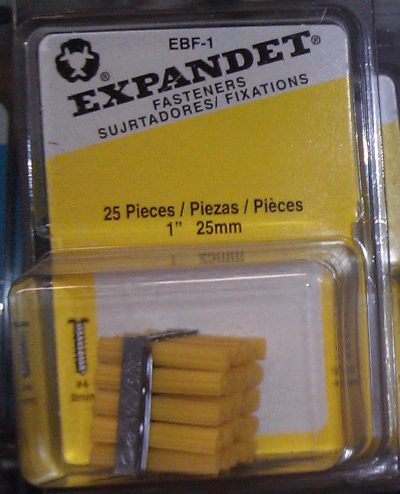 Expandet Extruded PVC Anchor Yellow 1" Frame 25pk