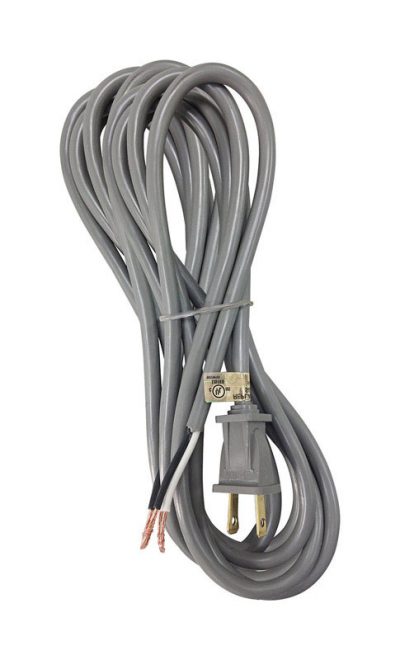 Power Supply Replacement Cord 18/2 SVT 20ft Grey