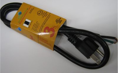 Power Supply Replacement Cord 16/3 3ft (Pigtail)
