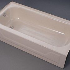 5ft Bootz Right Hand Drain Bathtub White Porcelain on Steel (Left hand drain pictured)