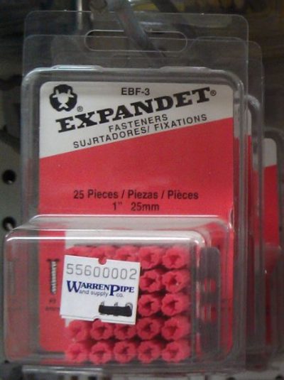 Expandet Extruded PVC Anchor Red 1" Frame 25pk