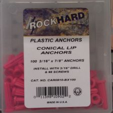 100pc Conical Lip 3/16" Plastic Anchors