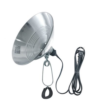 Clamp Lamp 10in Aluminum Reflector 18/2SPT-2 125V 6ft Cord.